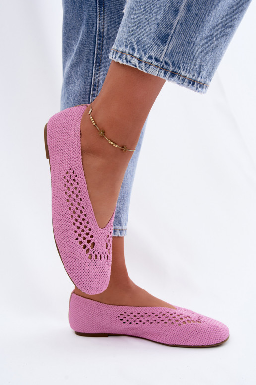 Ballerine piatte con ritagli in rosa Hibisca