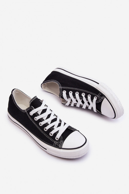 Sneakers basse classiche da donna in nero Vegas