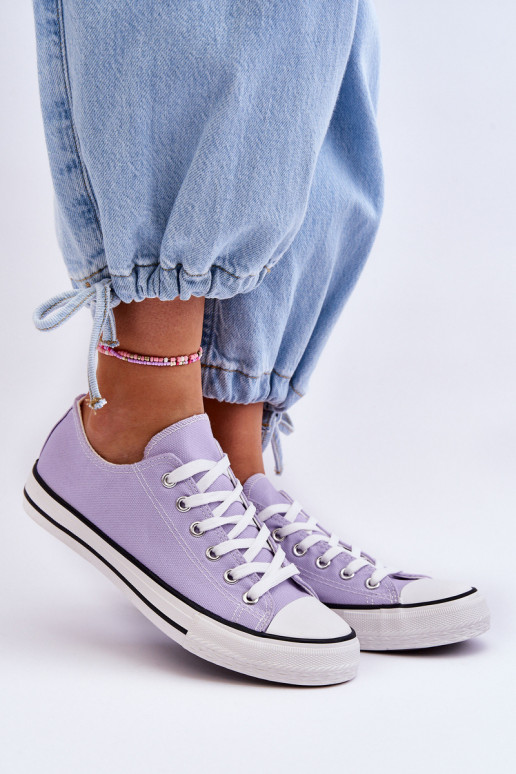 Sneakers basse classiche da donna in viola Vegas