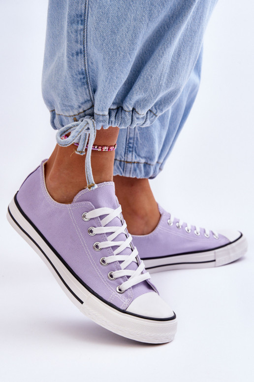 Sneakers basse classiche da donna in viola Vegas