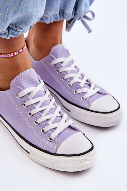 Sneakers basse classiche da donna in viola Vegas