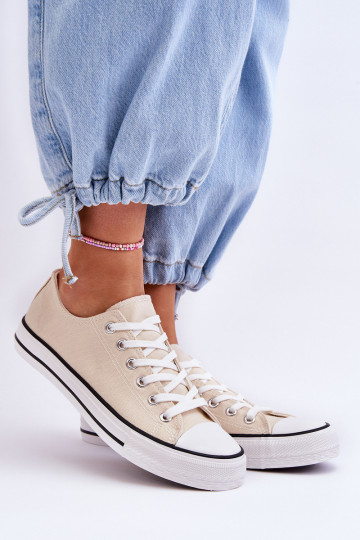 Sneakers basse classiche da donna in avorio Vegas