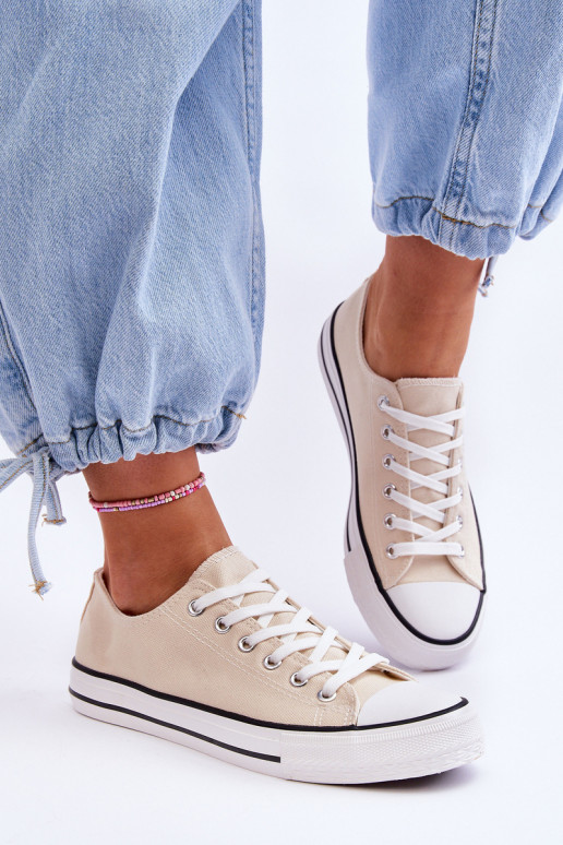 Sneakers basse classiche da donna in avorio Vegas