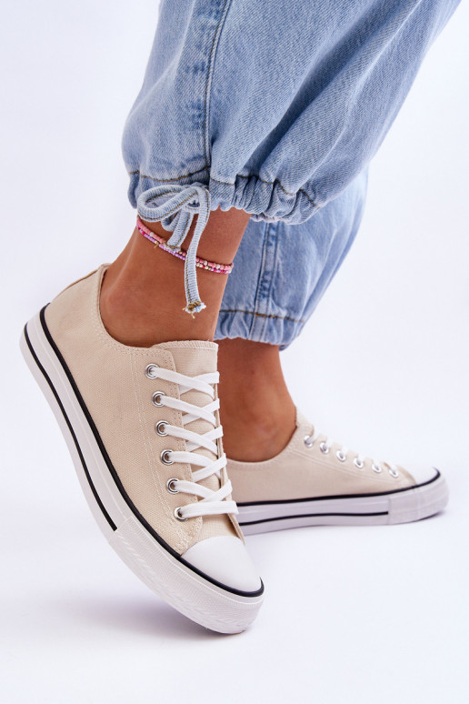 Sneakers basse classiche da donna in avorio Vegas