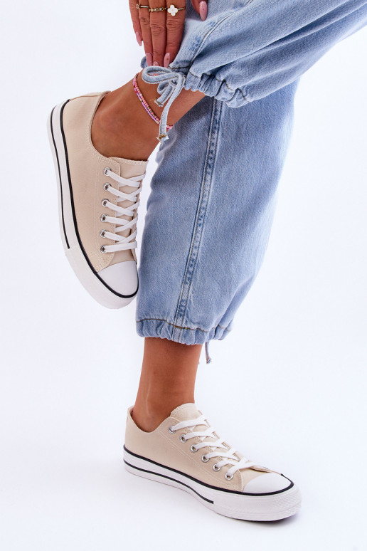 Sneakers basse classiche da donna in avorio Vegas