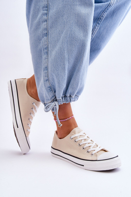 Sneakers basse classiche da donna in avorio Vegas