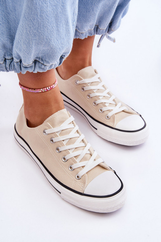 Sneakers basse classiche da donna in avorio Vegas