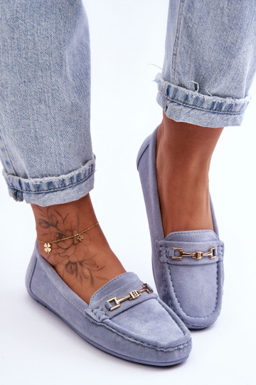 Mocassini classici blu in suede da donna Corinell