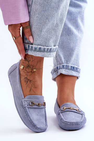 Mocassini classici blu in suede da donna Corinell 2