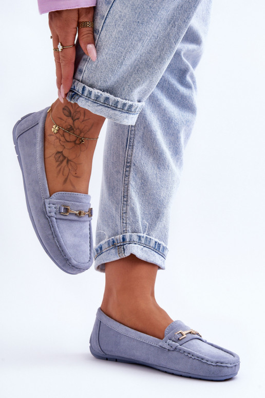 Mocassini classici blu in suede da donna Corinell