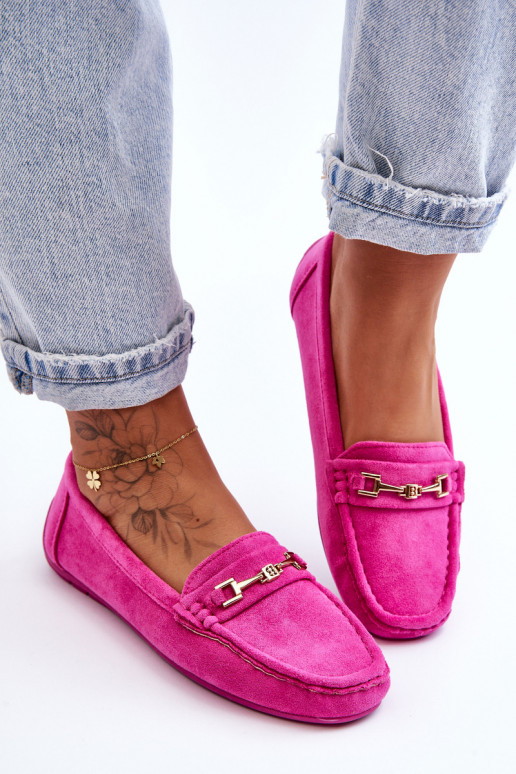 Mocassini classici rosa in suede da donna Corinell
