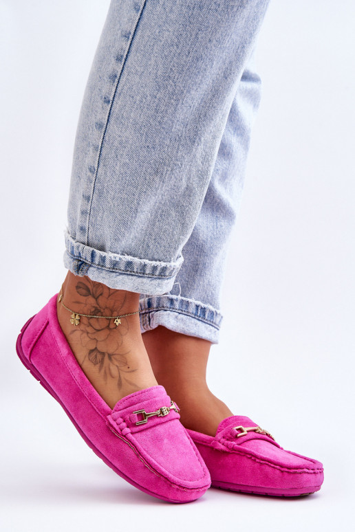 Mocassini classici rosa in suede da donna Corinell