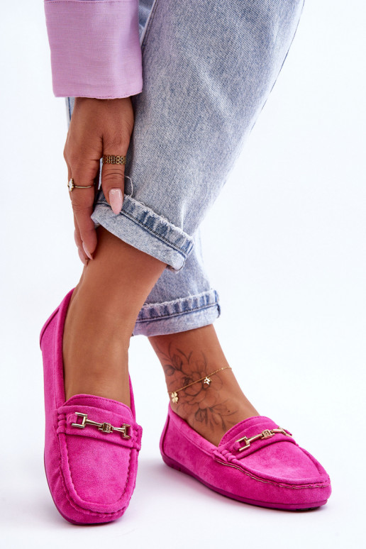 Mocassini classici rosa in suede da donna Corinell