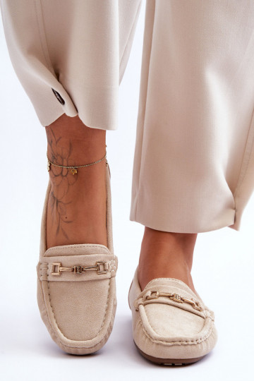 Mocassini classici sabbia in suede da donna Corinell 2