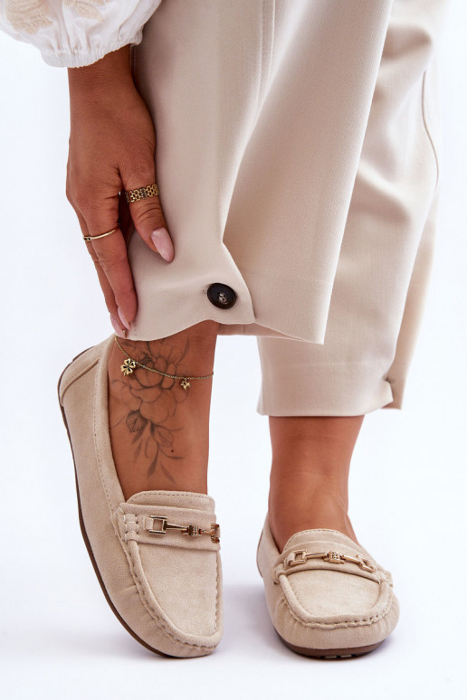 Mocassini classici sabbia in suede da donna Corinell
