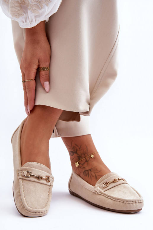 Mocassini classici sabbia in suede da donna Corinell