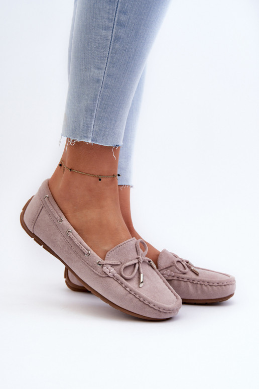 Mocassini eleganti viola in suede Si Passione