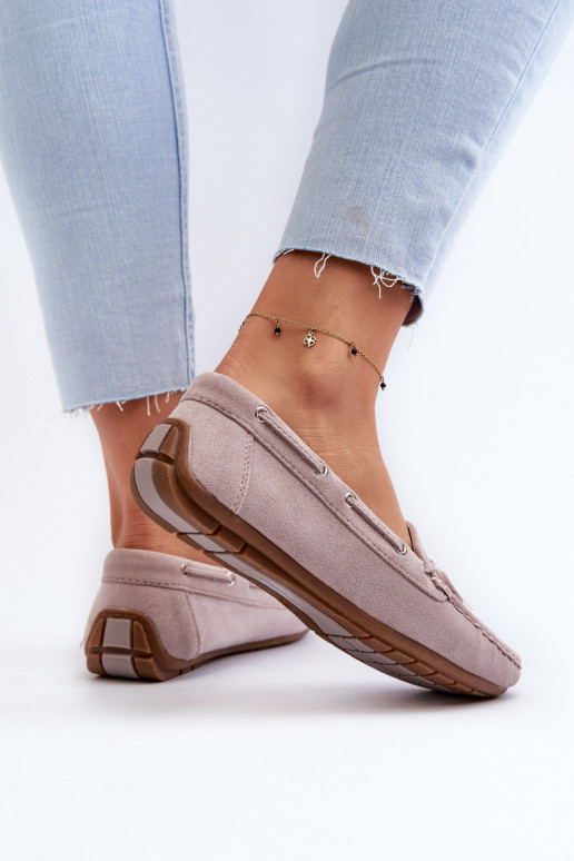 Mocassini eleganti viola in suede Si Passione