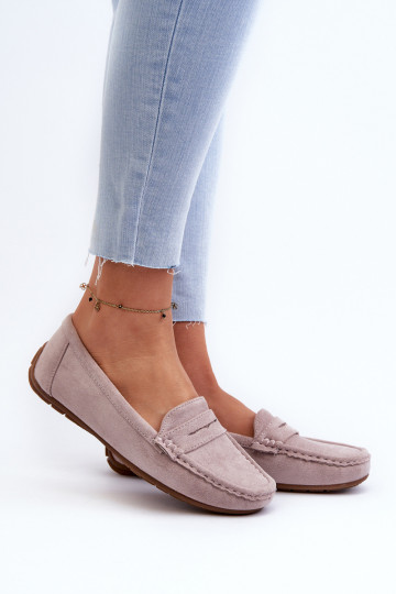 Mocassini eleganti viola in suede Lenvie 2