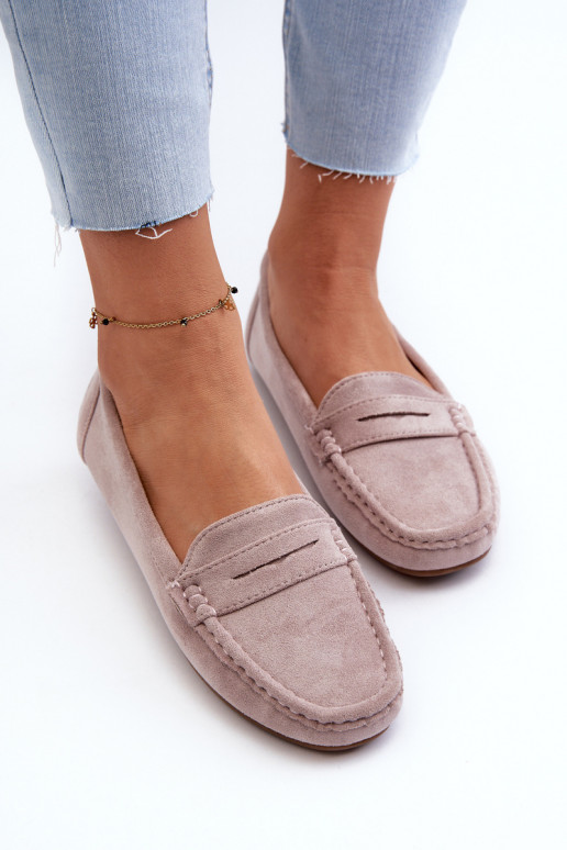 Mocassini eleganti viola in suede Lenvie