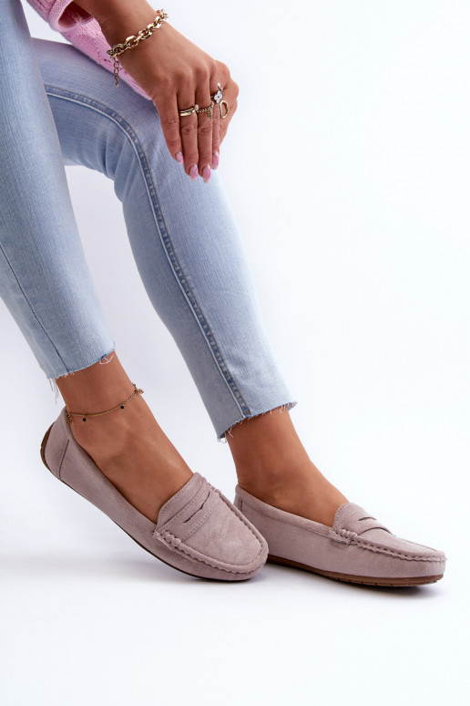 Mocassini eleganti viola in suede Lenvie