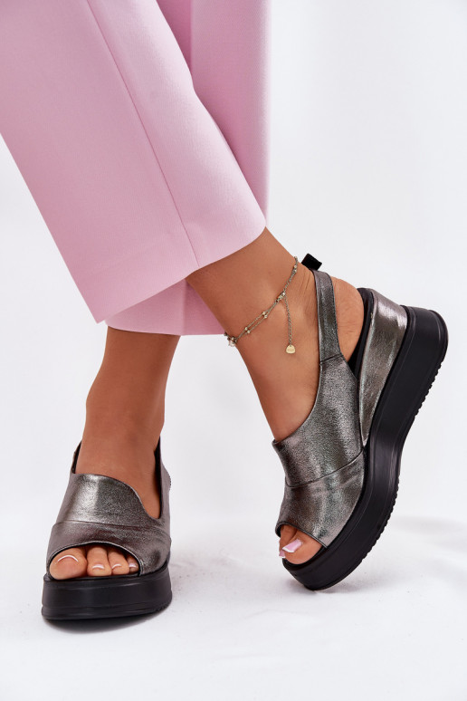Sandali grigi con piattaforma da donna Artiker 54C0402
