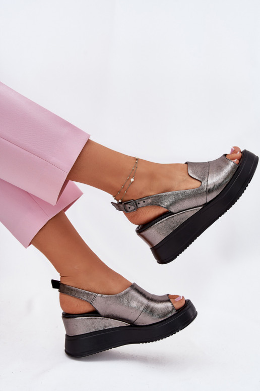 Sandali grigi con piattaforma da donna Artiker 54C0402