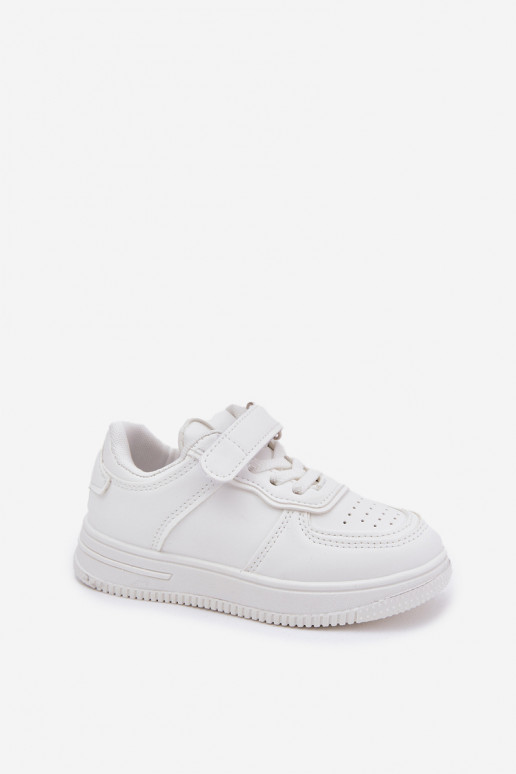 Sneakers bianchi per bambini in ecopelle Liora