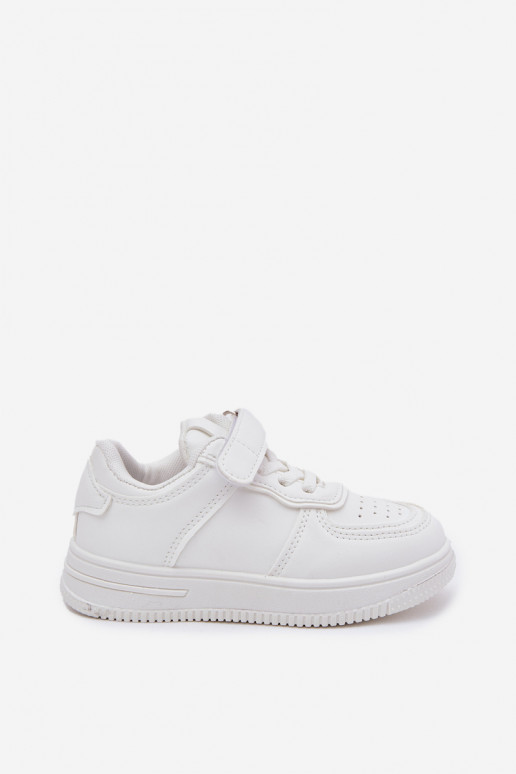 Sneakers bianchi per bambini in ecopelle Liora