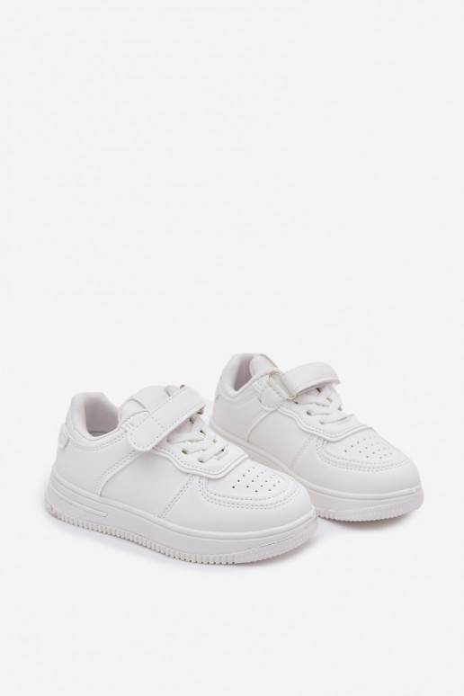 Sneakers bianchi per bambini in ecopelle Liora