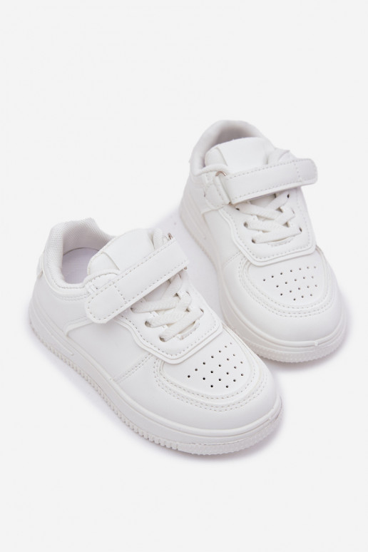 Sneakers bianchi per bambini in ecopelle Liora