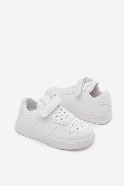 Sneakers bianchi per bambini in ecopelle Liora