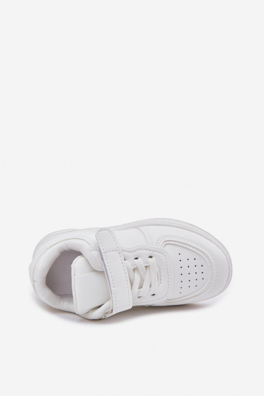 Sneakers bianchi per bambini in ecopelle Liora