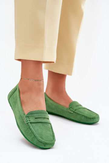 Mocassini eleganti verdi in suede Lenvie