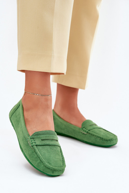Mocassini eleganti verdi in suede Lenvie