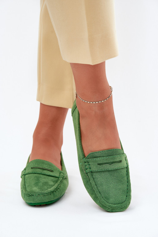 Mocassini eleganti verdi in suede Lenvie