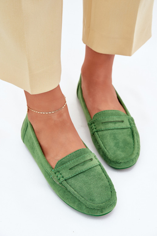Mocassini eleganti verdi in suede Lenvie