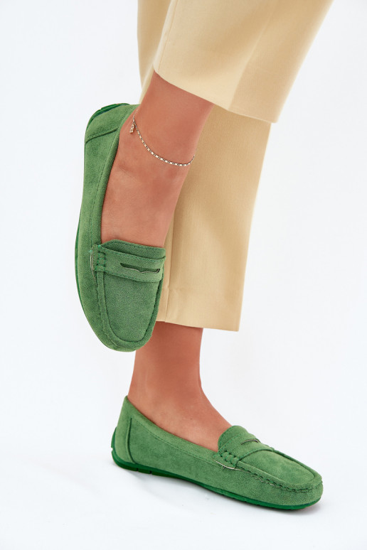 Mocassini eleganti verdi in suede Lenvie