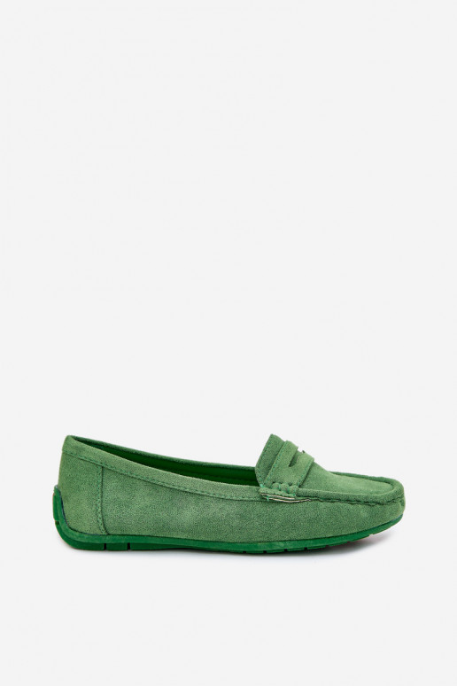 Mocassini eleganti verdi in suede Lenvie