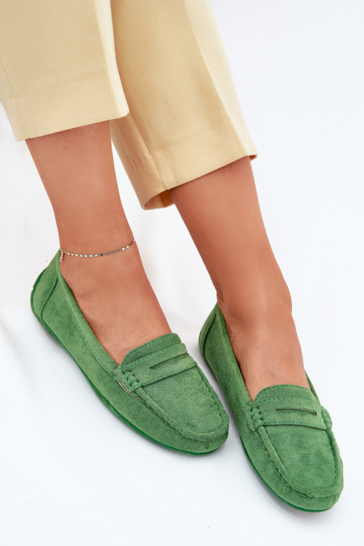 Mocassini eleganti verdi in suede Lenvie