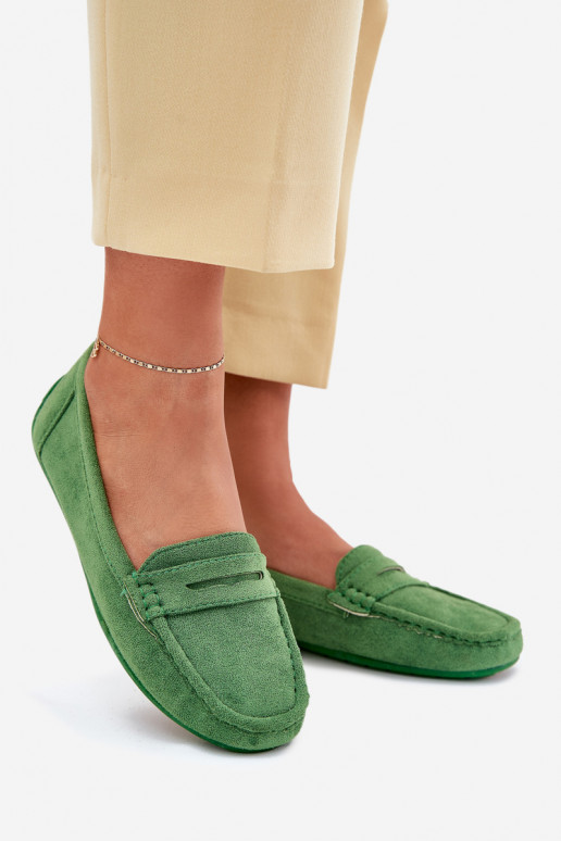 Mocassini eleganti verdi in suede Lenvie