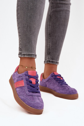 Sneakers viola in suede da donna Vinceza 79576 2