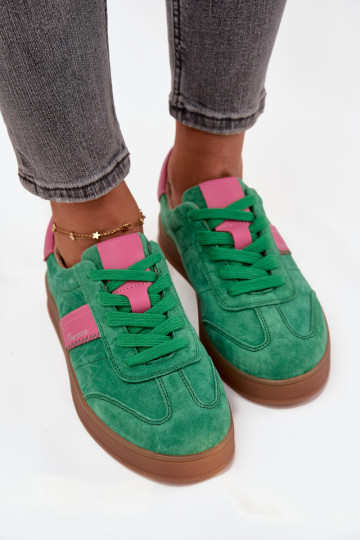 Sneakers verdi in suede da donna Vinceza 79576