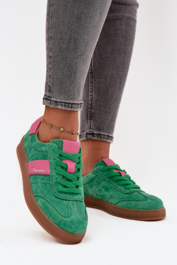 Sneakers verdi in suede da donna Vinceza 79576 2
