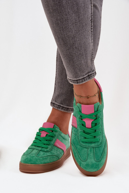 Sneakers verdi in suede da donna Vinceza 79576