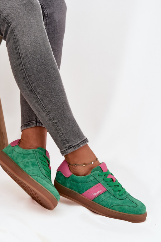 Sneakers verdi in suede da donna Vinceza 79576