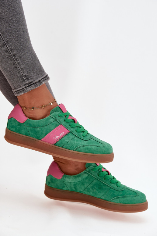 Sneakers verdi in suede da donna Vinceza 79576