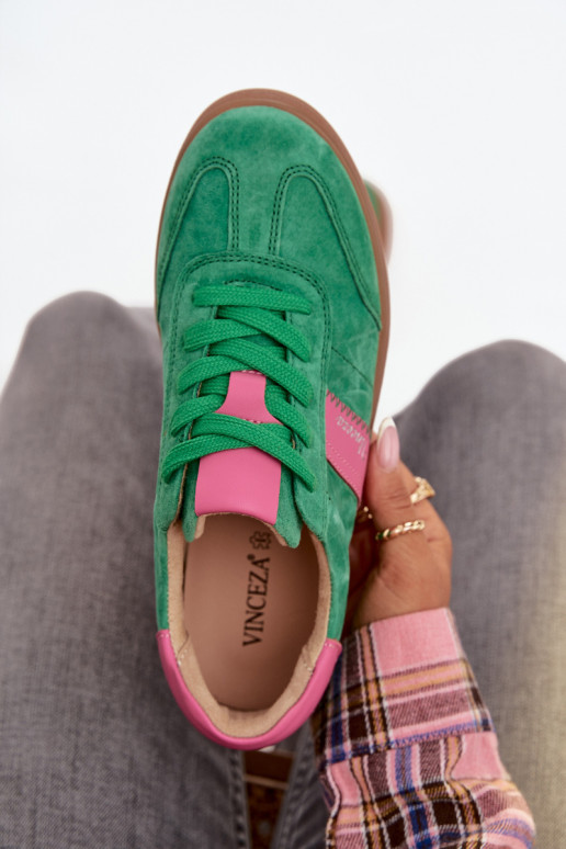 Sneakers verdi in suede da donna Vinceza 79576
