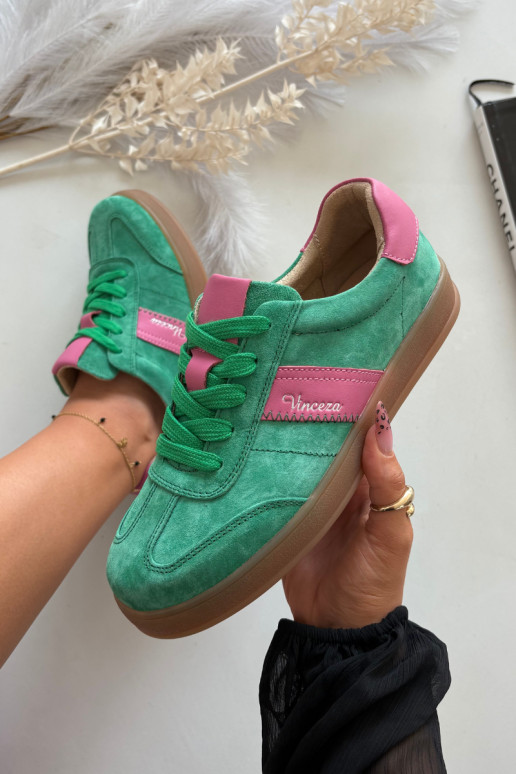 Sneakers verdi in suede da donna Vinceza 79576