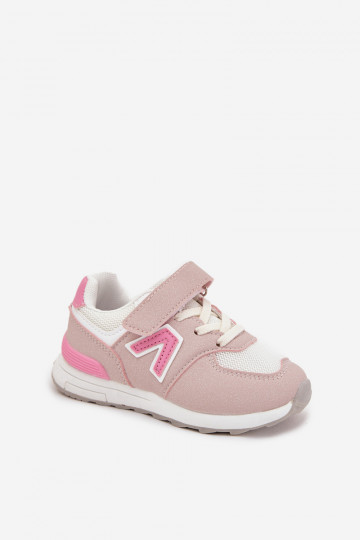 Sneakers per bambini rosa con chiusure in velcro Galisse 2